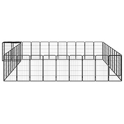 vidaXL Parc pour chien 42panneaux Noir 50x100cm Acier enduit de poudre