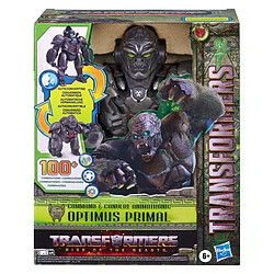 Hasbro Figurine Animatronique Optimus Primal de Transformers Rise of the Beasts Noir pas cher