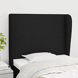 vidaXL Tête de lit avec oreilles Noir 93x23x118/128 cm Tissu