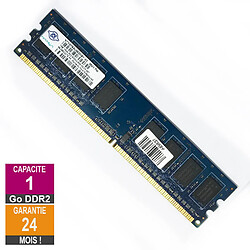 Barrette Mémoire 1Go RAM DDR2 Nanya NT1GT64U88D0BY-3C DIMM PC2-5300U 1Rx8 - Reconditionné