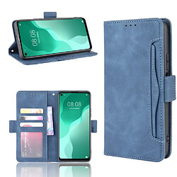 Etui en PU avec plusieurs porte-cartes bleu pour votre Huawei Nova 7 SE/P40 Lite 5G