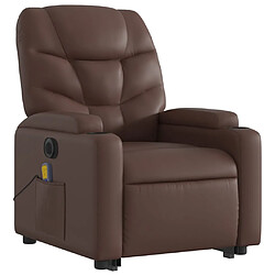 Avis vidaXL Fauteuil inclinable de massage électrique marron similicuir