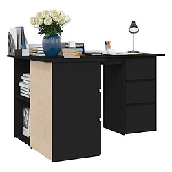 Acheter vidaXL Bureau d'angle Noir 145x100x76 cm Bois d'ingénierie