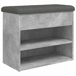 Decoshop26 Banc de rangement à chaussures gris béton 62 x 32 x 50 cm bois d'ingénierie gris DEC024904