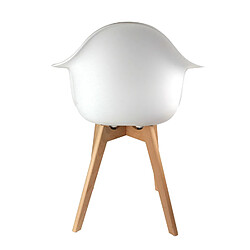 Avis The Concept Factory Fauteuil style Scandinave en polypropylène et bois de hêtre - Blanc