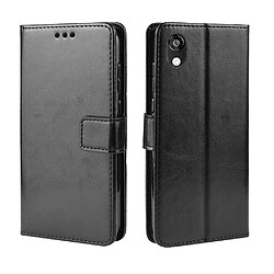 Wewoo Housse Coque Étui en cuir à rabat horizontal rétro Crazy Horse Texture pour Huawei Y5 2019avec support et fentes cartes et cadre photo noir