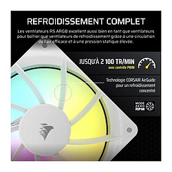 Pack de 3 ventilateurs ARGB 120mm - CORSAIR - RS120 - Blanc pas cher