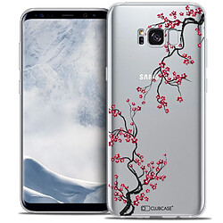 Caseink Coque Housse Etui Samsung Galaxy S8+/ Plus (G955) [Crystal Gel HD Collection Summer Design Sakura - Souple - Ultra Fin - Imprimé en France]