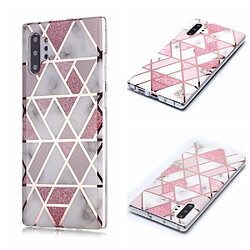 Coque en TPU motif marbre or rose imd blanc/rose pour votre Samsung Galaxy Note 10 Plus 5G/Note 10 Plus