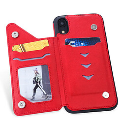 Wewoo Housse Coque Pour étui de protection antichoc à double boucle de couleur unie iphone xr rouge pas cher