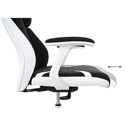 Avis Mendler Chaise de bureau HWC-F12, chaise pivotante, tissu + similicuir ~ noir/blanc