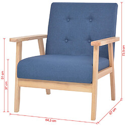 vidaXL Fauteuil Bleu Tissu pas cher