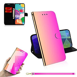 Etui en PU surface miroir avec sangle rose pour votre Samsung Galaxy A41 (Global Version)