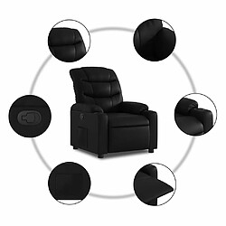 Maison Chic Fauteuil Relax pour salon, Fauteuil inclinable Noir Similicuir -GKD25179 pas cher