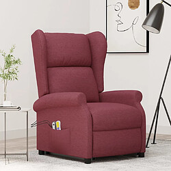 vidaXL Fauteuil de massage Rouge bordeaux Tissu