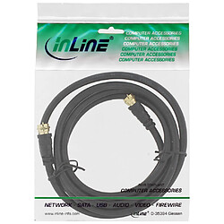 Câble InLine® SAT Premium 2x avec 2x prises F-Plug 85dB noir 2m