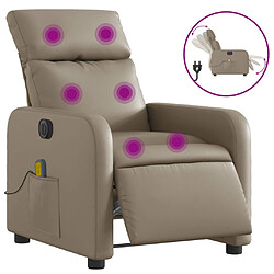 vidaXL Fauteuil de massage inclinable électrique cappuccino similicuir