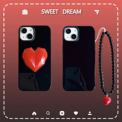 GUPBOO Étui pour iPhone13 Chaîne de perles de coque de téléphone portable de niche d'amour noire avancée