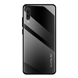 Wewoo Coque Pour Galaxy A50 Texture Etui de protection en verre dégradé noir