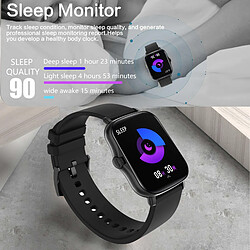 Acheter Chrono Chronus Montre Connectée Fitness Tracker Moniteur de Fréquence Cardiaque Pression Artérielle Podomètre Étanche Moniteur de Sommeil Écran Couleur Tactile Complet Montres Intelligentes pour Femmes Hommes, Noir