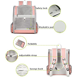 Universal Porte-sac à dos pour animaux de compagnie pour chiens et chatons, design ventilé, harnais (rose) pas cher