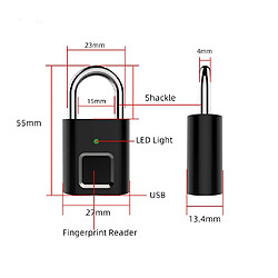 Cadenas portable à empreintes digitales pas cher