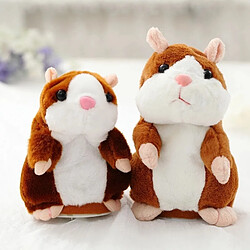 Universal 16cm parler hamster souris animal de compagnie peluche mignon doux animal poupée parler imitation magnétophone hamster drôle jouet enfant cadeau | animal de compagnie électronique (brun)