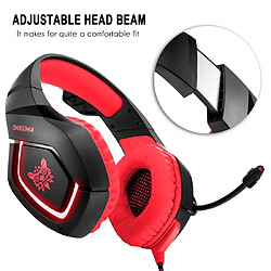 Wewoo Casque PC rouge pour PS4, Smartphone, Tablet, PC, ordinateur portable 3.5mm Plug USB stéréo LED Light Headphone avec microphone, pas cher