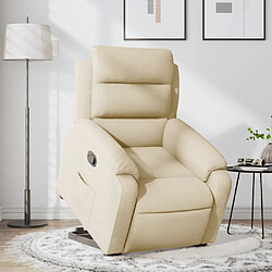 vidaXL Fauteuil inclinable Crème Tissu