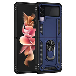 Coque en TPU antichoc avec béquille bleu pour votre Samsung Galaxy Z Flip3 5G