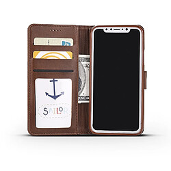 Acheter Wewoo Housse Coque Pour iPhone XR LC.IMEEKE Étui en cuir à rabat horizontal à texture de veauavec support et fentes cartes et portefeuille marron