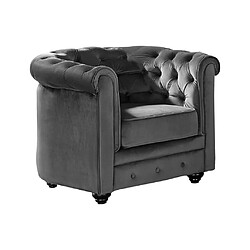 Vente-Unique Fauteuil CHESTERFIELD - Velours anthracite