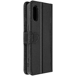 Avizar Housse pour Sony Xperia 5 V Cuir Véritable Portefeuille Support Vidéo Noir