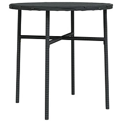 Maison Chic Mobilier à dîner 3 pcs de jardin - Ensemble table et chaises d'extérieur - Salon/Mobilier de jardin classique Résine tressée Noir -MN32558 pas cher