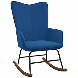 Maison Chic Chaise à bascule | Fauteuil Relax, design moderne Bleu Velours -GKD91060