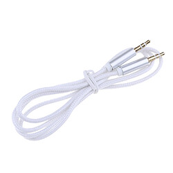 1 m 3,5 mm mâle à mâle auxiliaire auxiliaire audio câble audio nylon tresse nouveau blanc