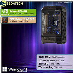 Sedatech PC Gamer Pro Tower • AMD Ryzen 7 9800X3D • RTX4090 • 32Go DDR5 • 2To SSD M.2 • Windows 11