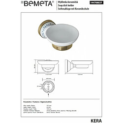 Bemeta - Maison De La Tendance Porte-savon rond KERA en laiton et céramique 10,7 x6,6 x15 cm