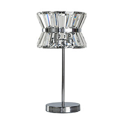 Searchlight Lampe de table à 2 lumières Chrome, cristal clair