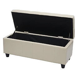 Avis Mendler Banc/banquette/coffre de rangement Kriens, 114x45x45cm, similicuir ~ crème