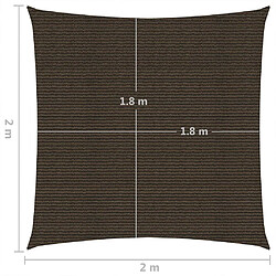 Acheter Helloshop26 Voile d'ombrage 160 g/m² 2 x 2 m PEHD marron 02_0009138