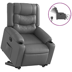 vidaXL Fauteuil inclinable électrique gris similicuir