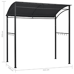 vidaXL Belvédère de barbecue 215x150x220 cm Anthracite Acier pas cher