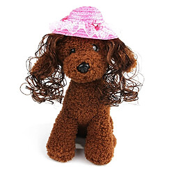 Wewoo Accessoires pour animaux domestiques Chapeau de princesse de soleil perruque en peluche diamant