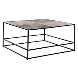 Pegane Table basse en aluminium coloris doré / noir - longueur 80 x profondeur 80 x hauteur 41 cm