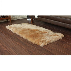 Avis tapis en peau de mouton artificielle moelleux tapis de sol à la maison siège moelleux coussin marron