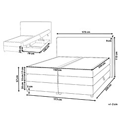 Avis Beliani Lit boxspring en tissu 160 x 200 cm gris clair MINISTER