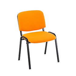 Decoshop26 Lot de 4 chaises visiteur empilable zone d'attente en tissu orange piètement à 4 pieds en métal noir 10_0003194