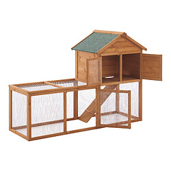 Helloshop26 Clapier cage à deux niveaux 110 x 160 x 61 cm sapin naturel 03_0006807