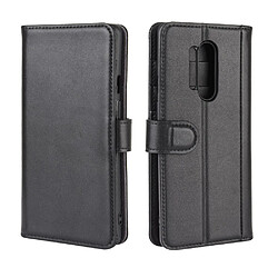 Etui en cuir véritable avec support noir pour votre OnePlus 8 Pro